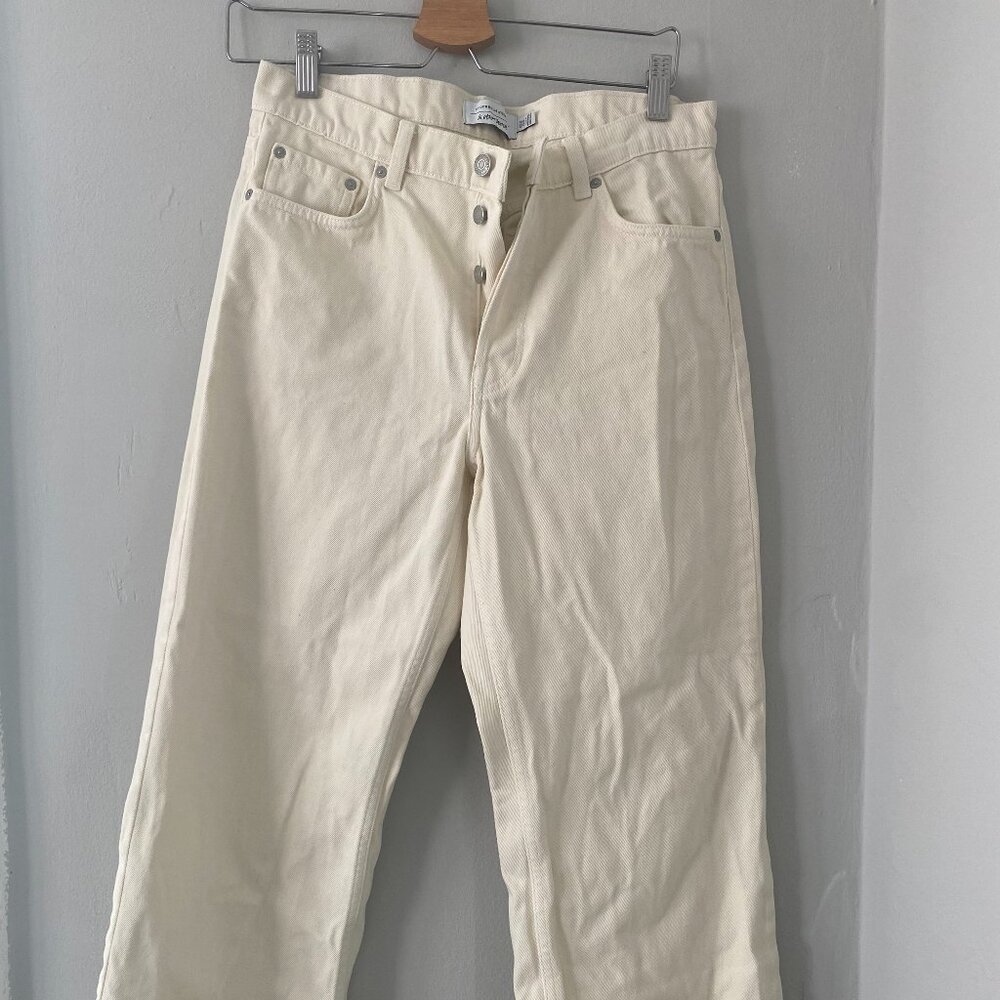 & Other Stories Stockholm Atelier high waist wide leg white denim - 29